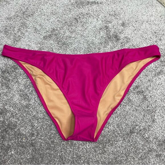 J. Crew Heritage 1989 High Leg Bikini Bottom XXL Pink High Cut Cheeky Lined - Picture 1 of 8